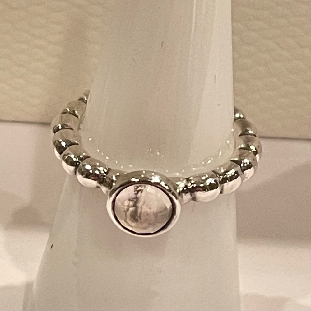 Pandora Moonstone Stackable Bubble Ring Sterling … - image 2
